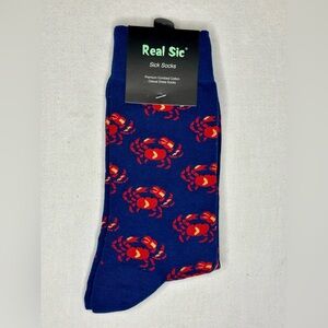 Bold Crab Dress Socks Funny Novelty Crazy Fun Design Men Size 8-12 Cotton Casual